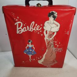 1962 Barbie Ponytail Doll Carrying Case Red Mattel Vintage 60's Retro Enchanted
