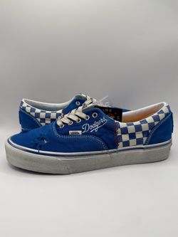 VANS Era LA Dodgers Blue/White Check Canvas Lace-Up Sneakers Men's US 13