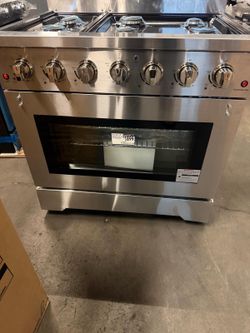 DURO 36-in 6 burners 5.5-cu ft Convection Oven Freestanding Natural Gas Range ( Stainless Steel )