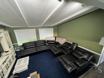 Leather sectional