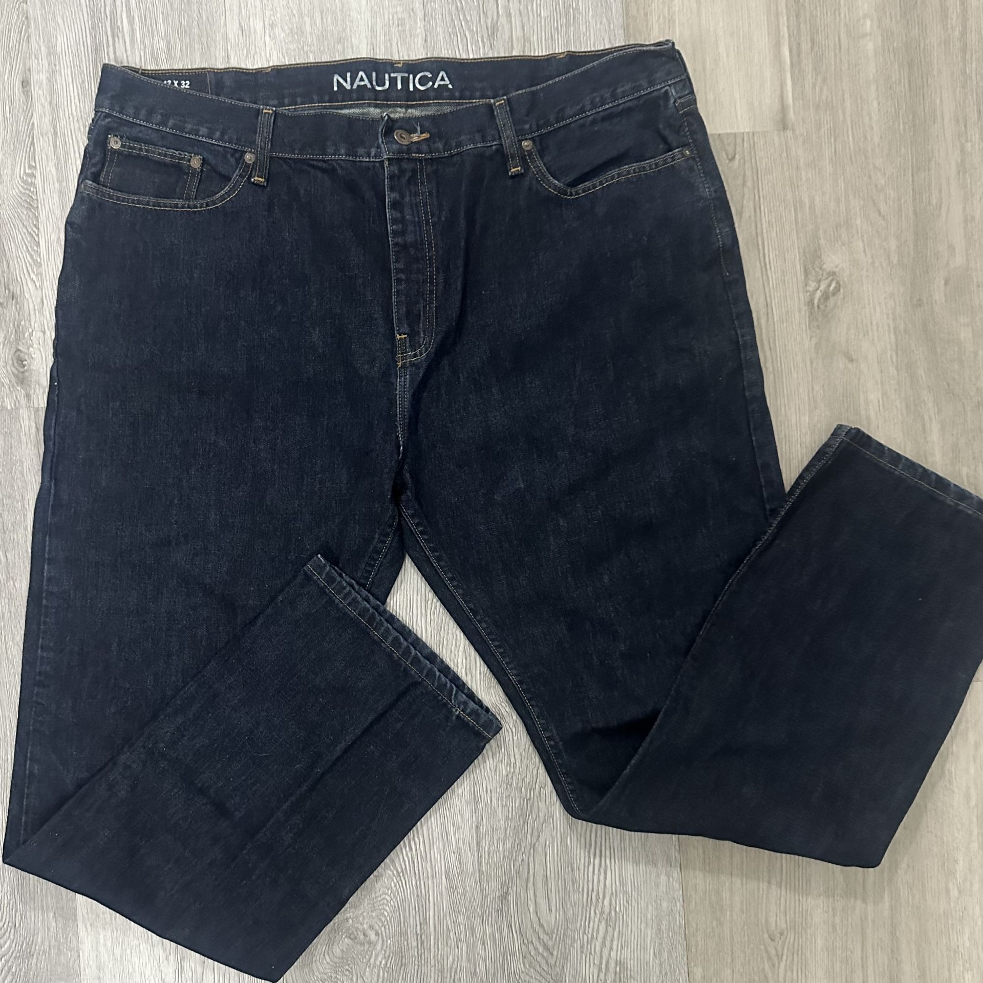 Big Men’s Nautica Dark Wash Blue Jeans Denim 42x30