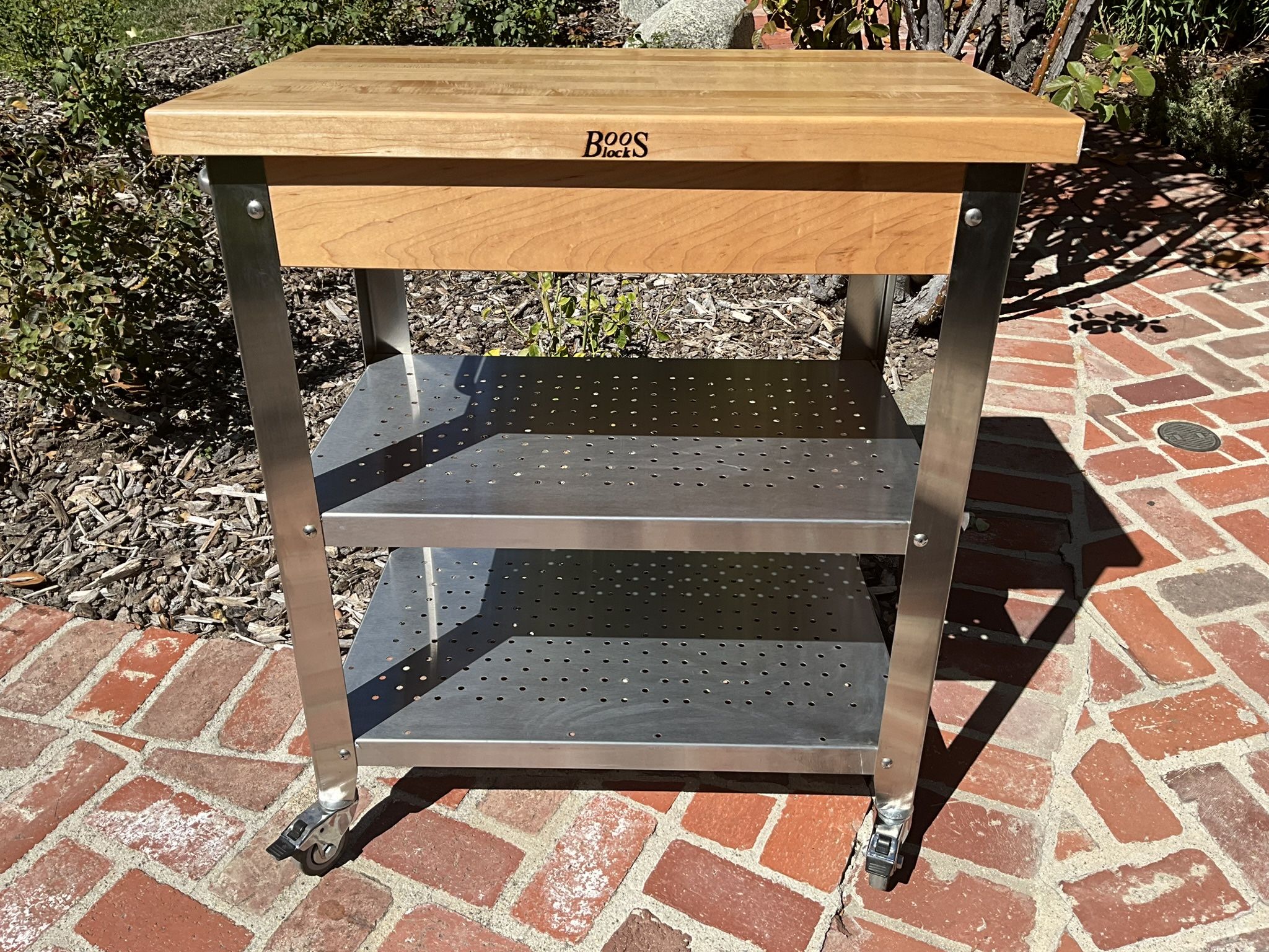 Boos Cucina Elegante 30” Rolling Butcher Board Cart