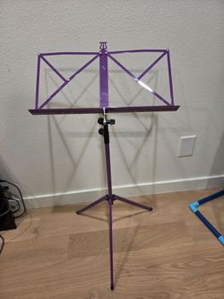 Purple metal music stand