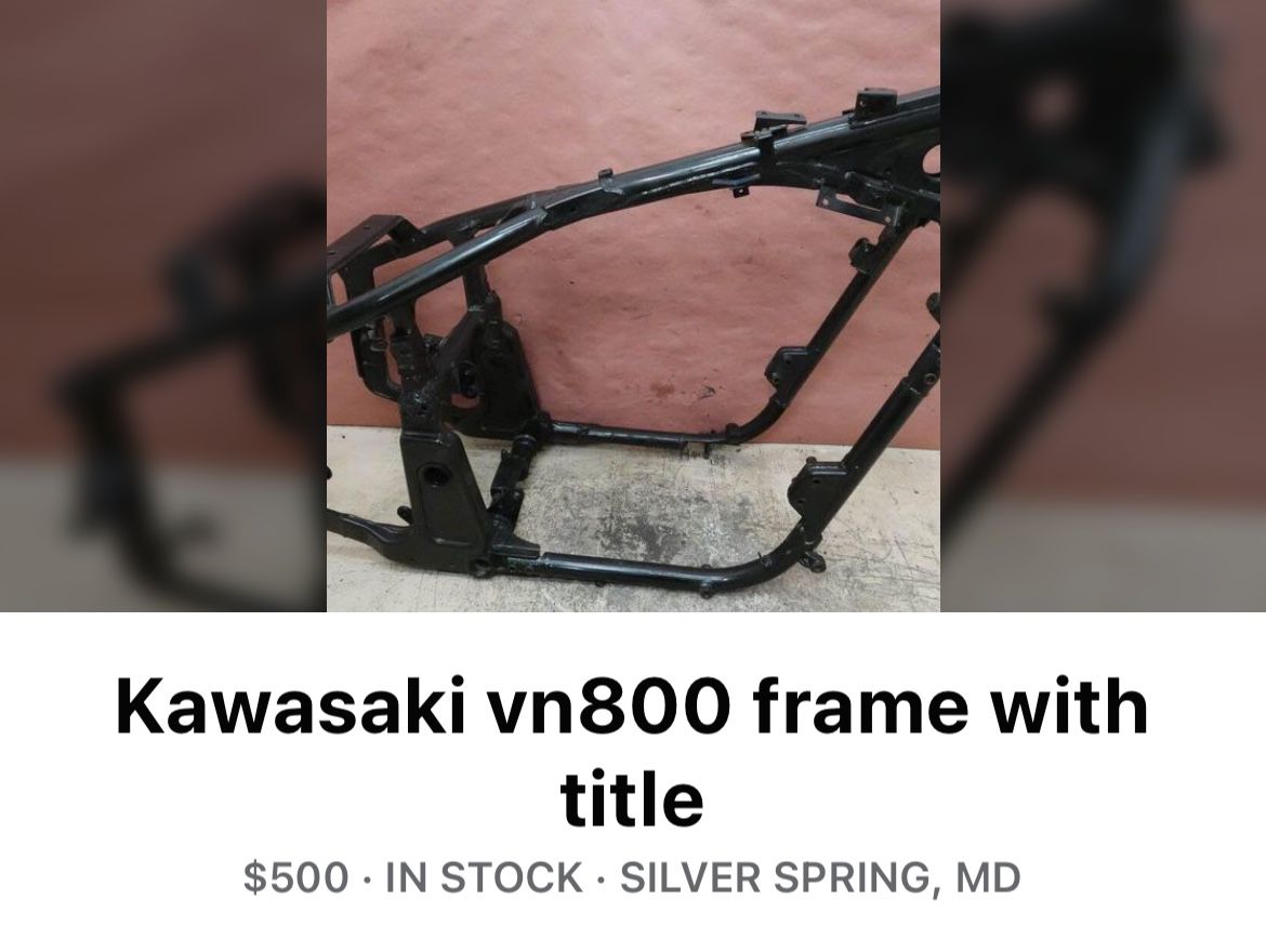 Kawasaki Vn800 Frame With Title 