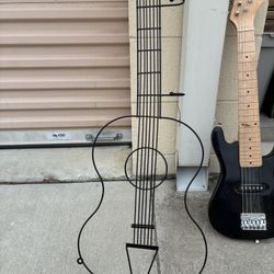 Mini Electric Guitar And Guitar Shaped Hat Rack
