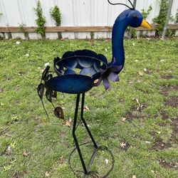 New Metal Standing Peacock Planter Flower Holder, for indoor or outdoor decor- $35