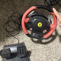 Xbox Ferrari Steering Wheel & Pedals