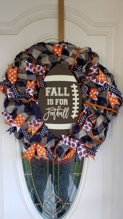 Custom made Chicago Bears themed Fall Wreath.
