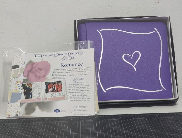 Creative Memories BNIP 7"×7" Scrapbook Album + Romance Stickers
