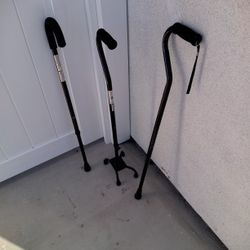 3 Walking Canes - 1 Nova 250lbs Capacity - 1 - 300lbs Capacity. All are  Aluminum & Adjustable. 3 Canes Total. $35 for all 3