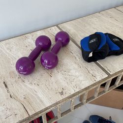 Ankle Weights And Pair Of 8 Lb Dumbbells  $5