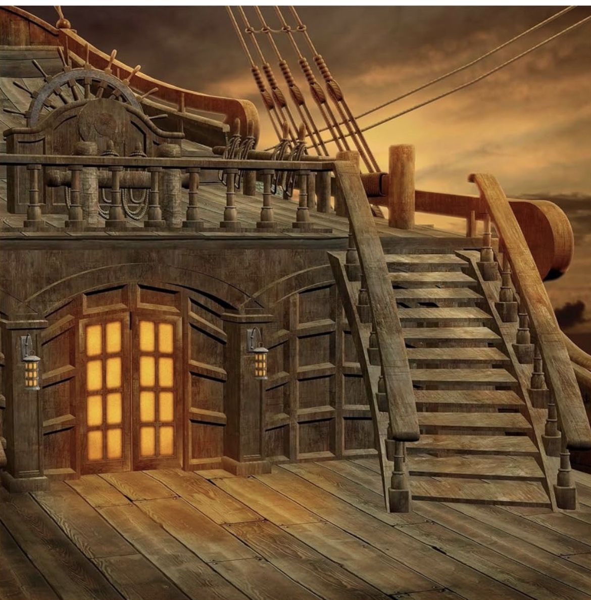 Pirate ship deck Backdrop