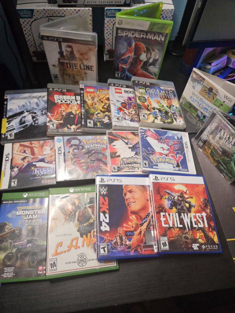 PS5, XBOX ONE, PS3,DS, XBOX 360, 3DS, WII,PS1 GAMES!!!!