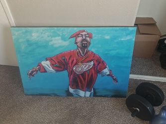 Tupac red wings jersey painting