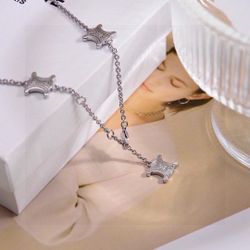 Arc de Triomphe necklace, silver clavicle style