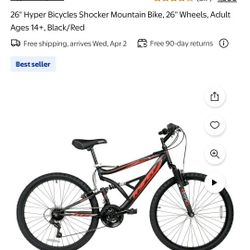 New, In Box 26 Inch Hyper Mountain Bike 18 Speed