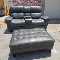 Leather love couch