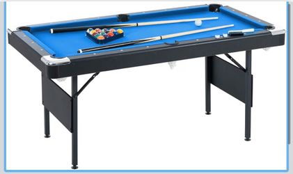 5.5 FT Pool Table, Portable Indoor Billiard Game Table with Accessories, Sturdy Frame for Family Recreation Game Rooms, Adults & Youth