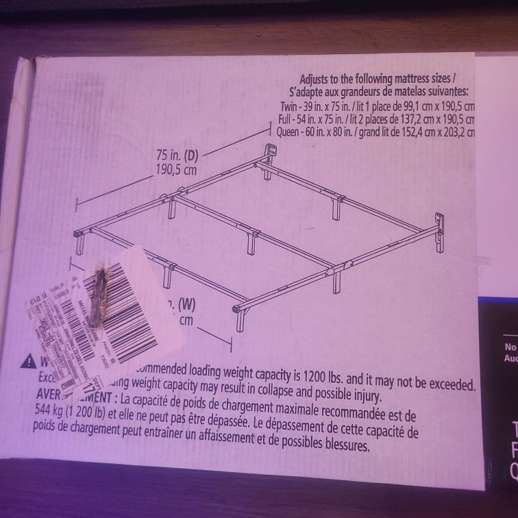 MAINSTAYS ADJUSTABLE BED FRAME