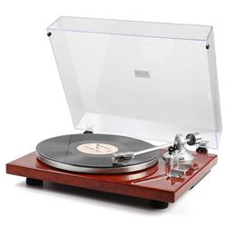 Retro Audio Turntable Vinyl Player Support 33 1/3&45 RPM Speed with Advanced Magnetic Cartridge&Counterweight,Wine Red, New 