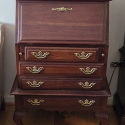 Cherry Drop Front Secretary Desk