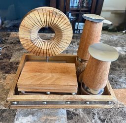 Wood and Metal Decorative Table Set