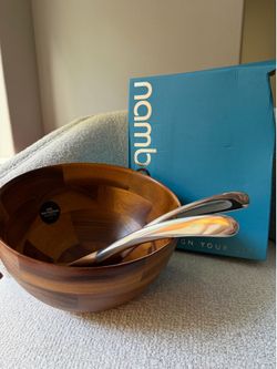 Nambé Luna Salad Bowl & Servers - Exclusive