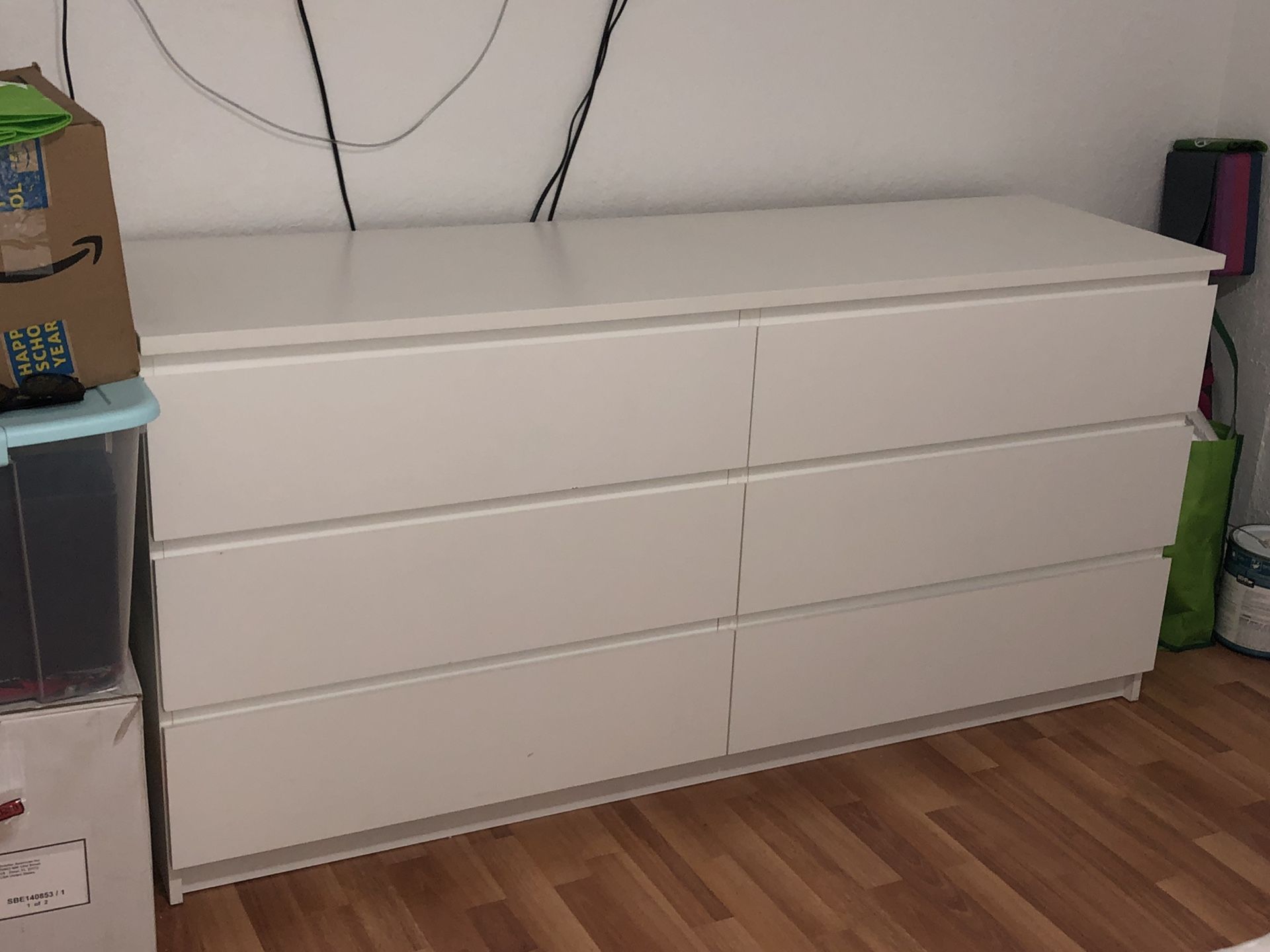 IKEA “Malm” 6-Drawer White Dresser