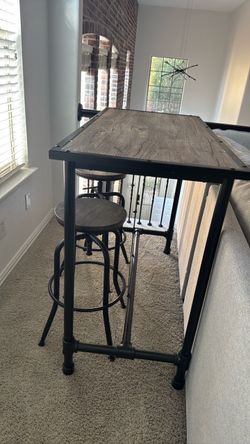 Bar table with stools