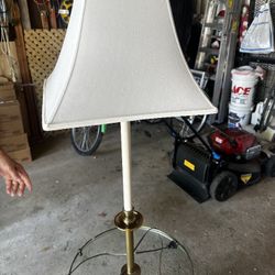 Floor Lamp Glass Table Top, 3 Way Switch  Heavy Base