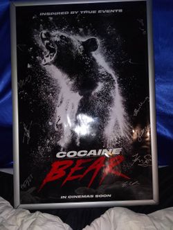 Cocaine Bear Signed Movie Poster Framed