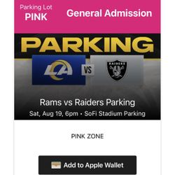 Rams VS Raiders Pink lot Tailgate Parking for Sale in Monterey Park, CA -  OfferUp