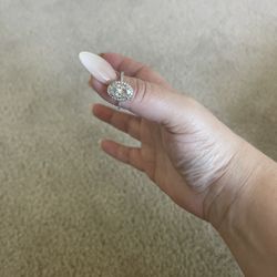 3 ct moissanite and 0.71 TCW diamond engagement ring 