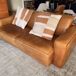 West Elm Sedona 82” Leather Sofa