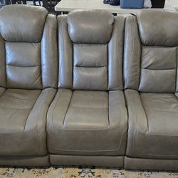 Power Leather Reclining Sofa