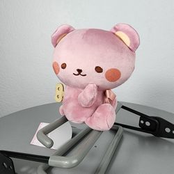 5" Fukuya Pink Sitting Wind Up Bear Plush