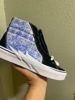 Vans Sk8 Hi Bolt Liquify Mens Size 7.5 Black Blue Lightning Bolt Skater New no box