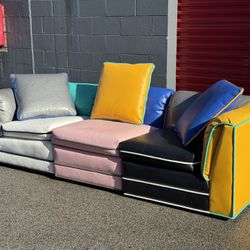 Vintage Color Block Modular Sectional Sofa! ***Free Curbsude Delivery*** 