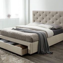 Brand New Beige King Size Storage Bed Frame