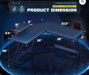 L-shape Gaming Desk