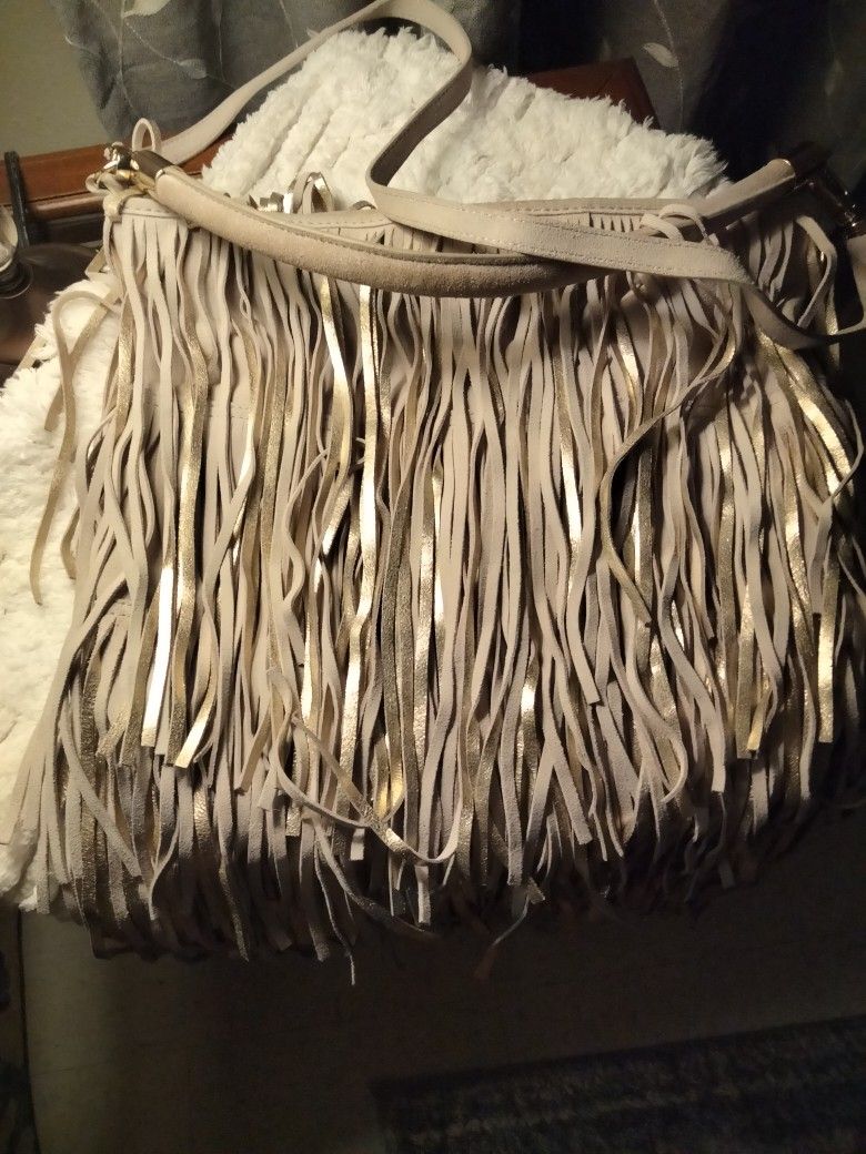 PURSE By H & M Gold And Tan. Fringe