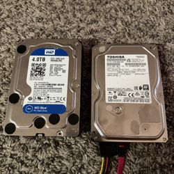 Hard Drives Toshiba 1TB Western Digital 4TB Lot