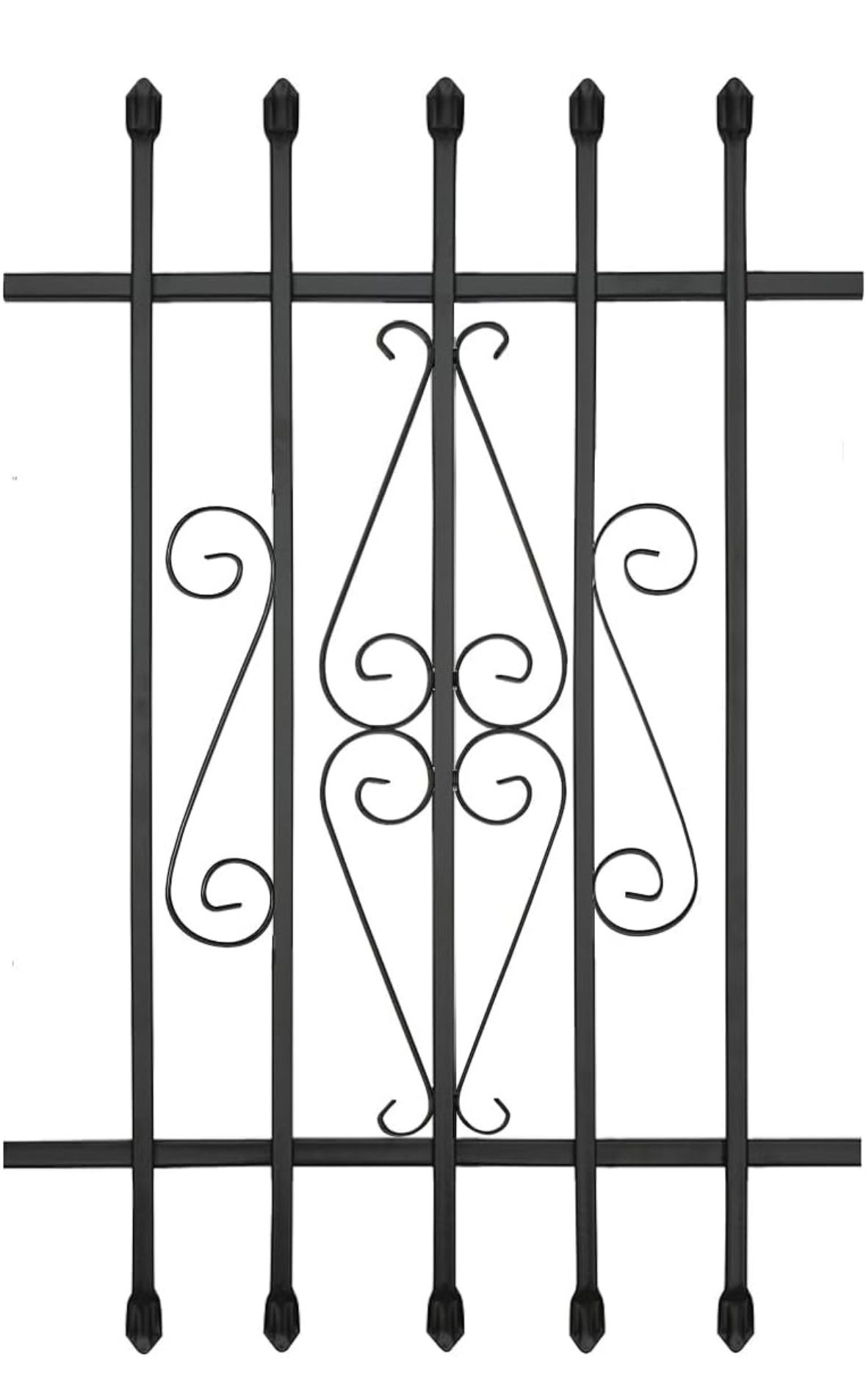 Spear Point Heavy Duty Window Bar,Window Security Bars Guards for Prevent Burglary,Safety for Home and Pet(24×36,Black,Choose The Installation Accesso