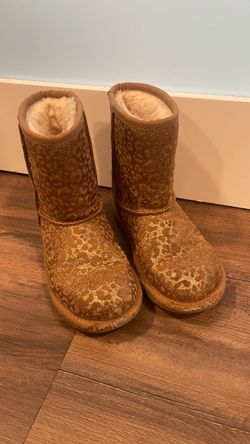 Chestnut Leopard Print Shearling Ugg Boots