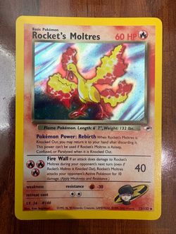 Pokemon Rocket’s Moltres 12/132 Gym Challenge Holo Rare Unlimited NM/M 🔥