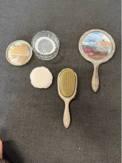 Vintage Silver Vanity 4 Pcs Set