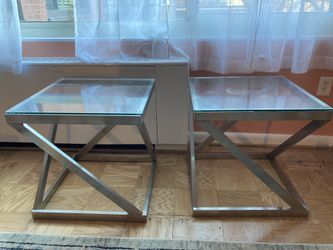 Modern Chrome Side Tables