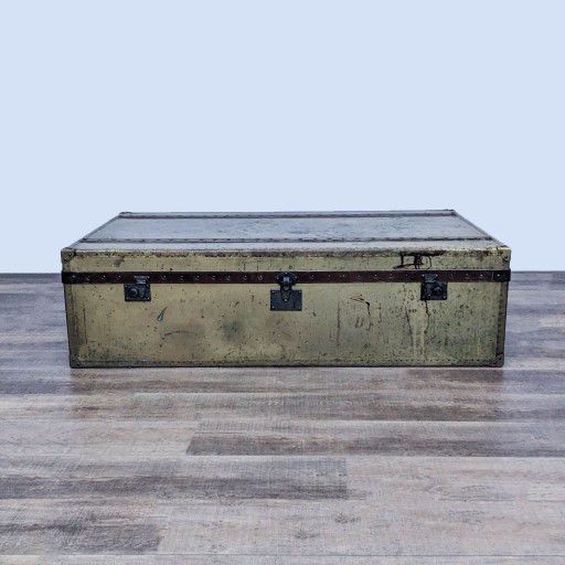 Two Drawer Metal Clad Trunk Coffee Table