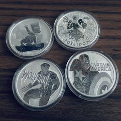 4 1oz Perth Mint Silver Coins 