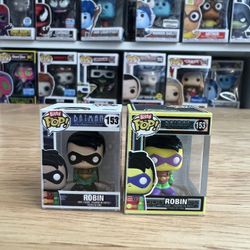 2 BITTY Robin 1" Funko Pops 4,000 PCS LE BLACKLIGHT SDCC #153 DC Batman Animated